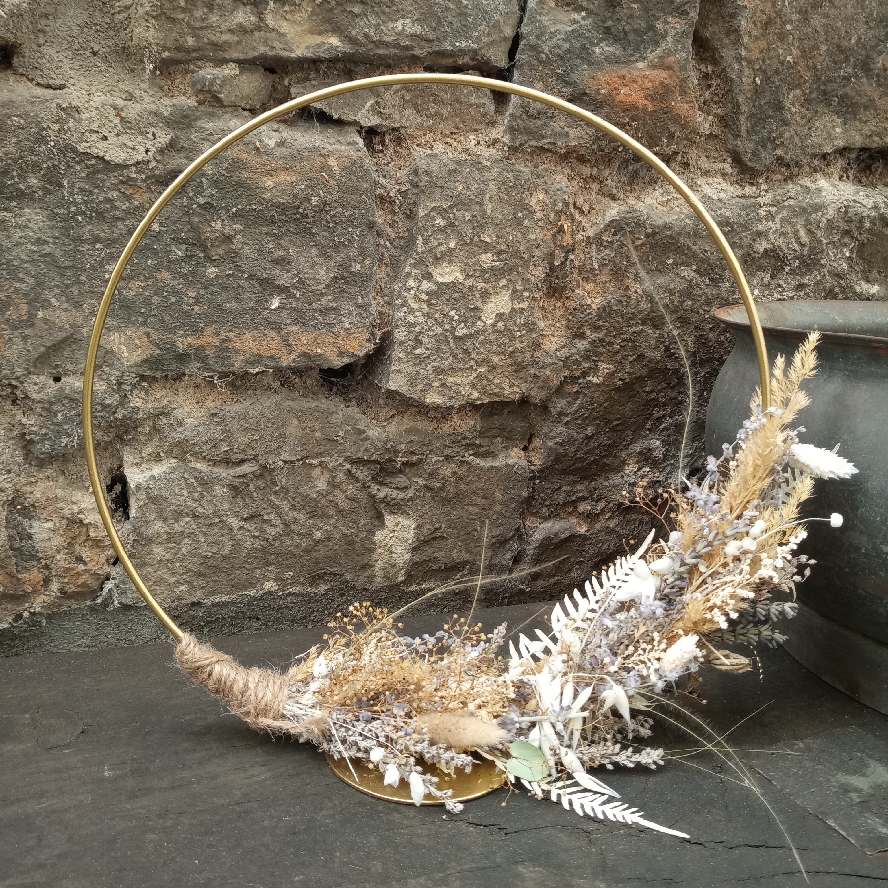 Trockenblumen Hoop stehend „Around the World“